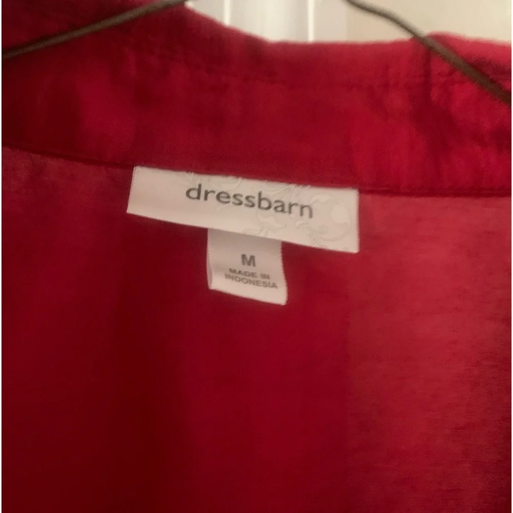 Red button down top. - Picture 3 of 3